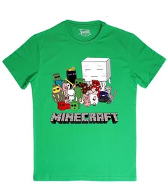 Прикольные футболки: Minecraft лого на зеленой